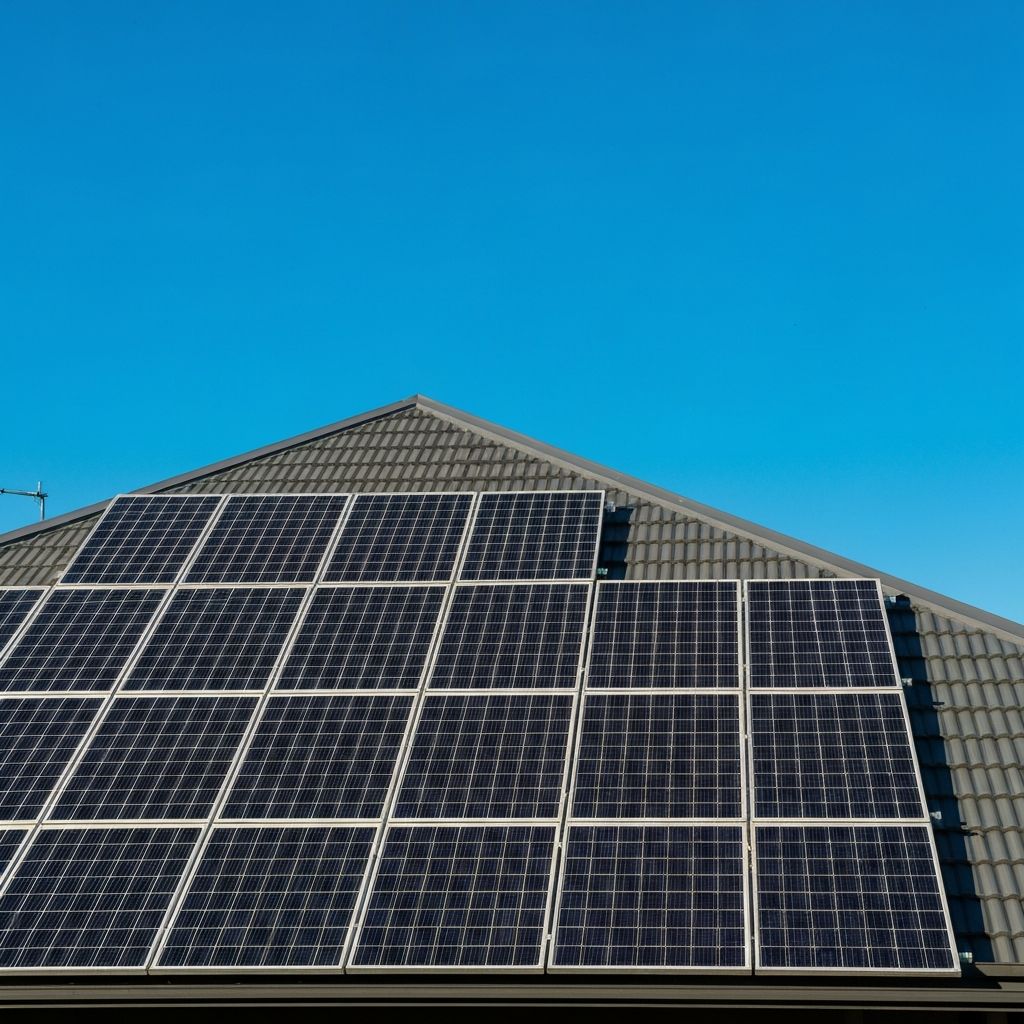 Residential solar panel installation on Australian rooftop